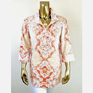 CLOSING SALE - CHICO'S $99 SIZE-1 NWT 100% LINEN PULLOVER TUNIC (M)